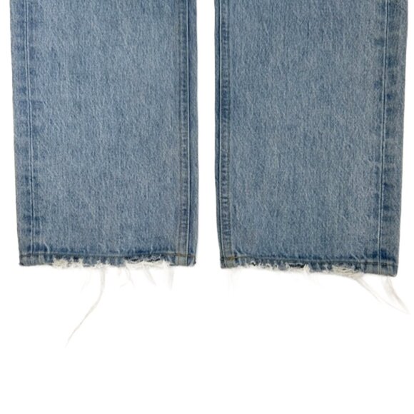 AGOLDE High-Rise Distressed Straight Leg Jeans 26 Light Wash Designer Denim - Picture 6 of 15